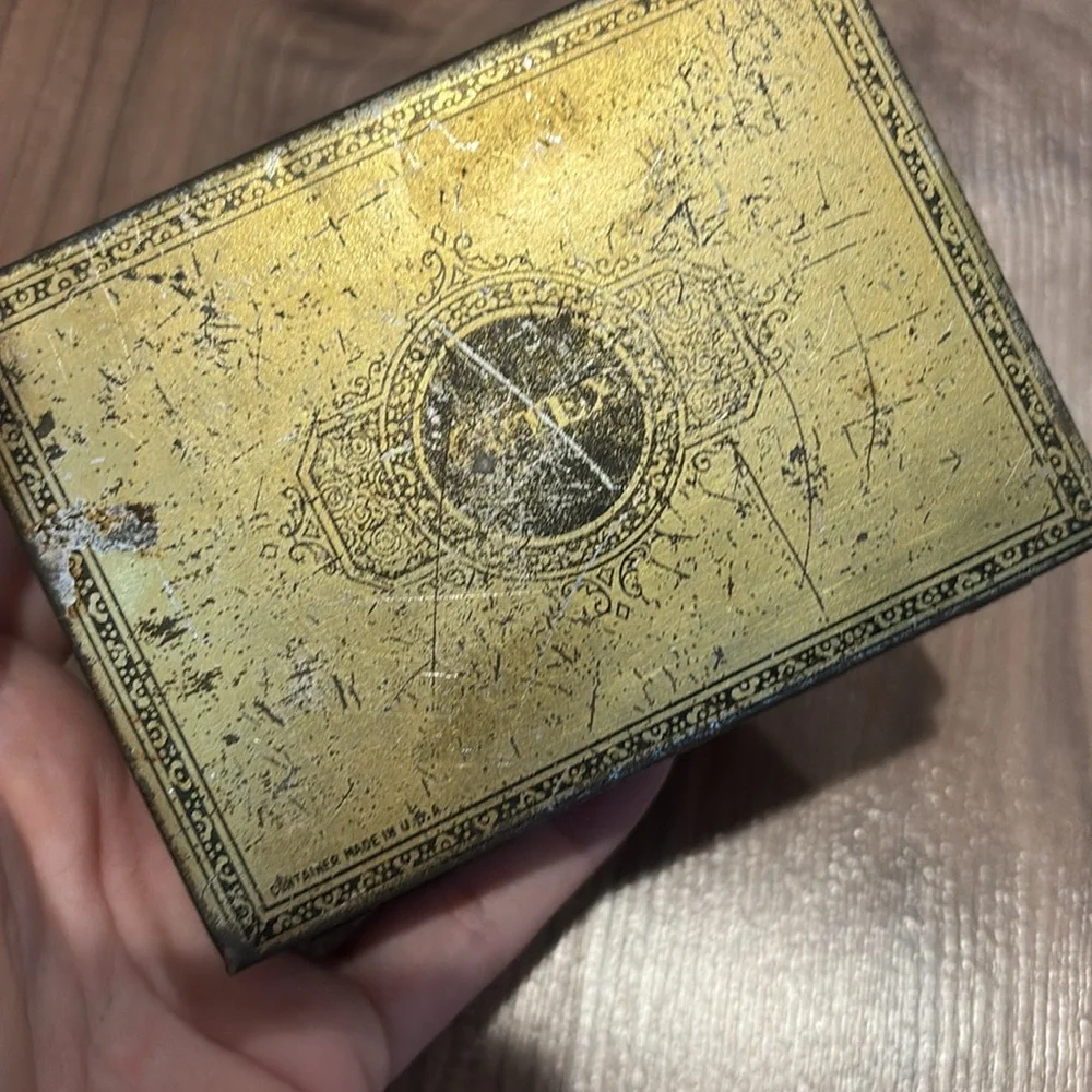 Vintage Art Deco Metal Cutex Five Minute Set Advertising Tin Litho Box Manicure